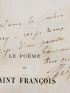 LISZT : Le poëme de Saint-François - Signiert, Erste Ausgabe - Edition-Originale.com