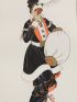 Costumes parisiens. Robe de charmeuse garnie de zibeline et d'hermine. Gilet d'hermine. Souliers clergyman (pl.128, Journal des Dames et des Modes, 1913 n°57) - Prima edizione - Edition-Originale.com