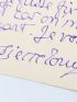 LOUYS : Bristol autographe signé adressé à Henri Davray à propos de frais inhérents à une traduction  - Signed book, First edition - Edition-Originale.com
