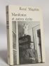 MAGRITTE : Manifestes et autres écrits - Erste Ausgabe - Edition-Originale.com