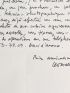 MALET : Lettre autographe signée à son photographe et ami Bruno de Monès - Libro autografato, Prima edizione - Edition-Originale.com