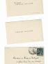 MALLARME : Cartes de visite de Stéphane Mallarmé (l'une présentant un mot de la main du poète) accompagnées d'une enveloppe autographe - Signed book, First edition - Edition-Originale.com