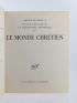 MALRAUX : Le Monde chrétien - Autographe, Edition Originale - Edition-Originale.com