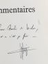 MARKER : Commentaires - Libro autografato, Prima edizione - Edition-Originale.com