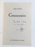 MARKER : Commentaires - Signed book, First edition - Edition-Originale.com