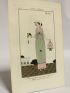 Costumes parisiens. Robe de linon rayé, bordée de linon rose. Fichu aussi de linon rose (pl.108, Journal des Dames et des Modes, 1913 n°48) - First edition - Edition-Originale.com