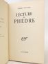 MAULNIER : Lecture de Phèdre - Edition Originale - Edition-Originale.com