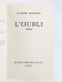 MAURIAC : L'oubli - Autographe, Edition Originale - Edition-Originale.com