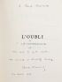 MAURIAC : L'oubli - Autographe, Edition Originale - Edition-Originale.com