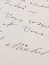 MICHEL : Lettre autographe signée adressée à Georges Clemenceau : « Il faut avant de rentrer en cage […] que je vous demande le grand service de faire entrer à l'hospice mon cousin (le petit Dacheux) à qui vous avez bien voulu faire avoir sa dispense d'âge. »  - Autographe, Edition Originale - Edition-Originale.com