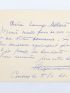 MONNIER : Carte autographe datée et signée adressant ses voeux de bonne année à Nancy Allard - Autographe, Edition Originale - Edition-Originale.com