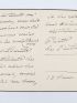 MONTESQUIOU : Lettre autographe signée de Robert de Montesquiou évoquant la voix métallique de son bienveillant correspondant - Signiert, Erste Ausgabe - Edition-Originale.com
