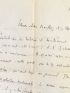 MONTHERLANT : Lettre autographe de Henry de Montherlant à Noël B. de la Mort 