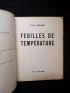 MORAND : Feuilles de température - First edition - Edition-Originale.com