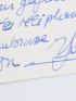 NAVARRE : Lettre autographe datée et signée à un ami prénommé Fred : 