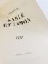 NAVEL : Sable et limon - Prima edizione - Edition-Originale.com