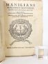NEGRI : Maniliani Bononiensis monumenti historico-mystica lectio - Edition Originale - Edition-Originale.com