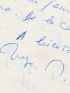 NIMIER : Lettre autographe signée à Jacques Chardonne concernant ses lectures de vacances : 