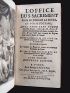 [OFFICE] L'office du S. sacrement pour le jour de la feste, et toute l'octave - Edition-Originale.com