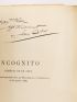 ORBIER : Incognito - Autographe, Edition Originale - Edition-Originale.com