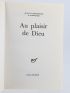 ORMESSON : Au Plaisir de Dieu - Signed book - Edition-Originale.com