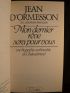 ORMESSON : Mon dernier rêve sera pour vous - Signed book, First edition - Edition-Originale.com