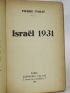 PARAF : Israël 1931 - Signiert, Erste Ausgabe - Edition-Originale.com