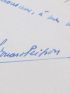PEISSON : Lettre autographe datée et signée à Noël B. de La Mort qui souhaite le rencontrer : 