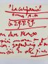 PICASSO : Lettre autographe signée au feutre rouge adressée à Max Pellequer - Signed book, First edition - Edition-Originale.com