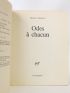PICHETTE : Odes à chacun - Signed book, First edition - Edition-Originale.com