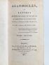 PICHLER : Agathocles, ou lettres écrites de Rome et de Grèce, au commencement du quatrième siècle - First edition - Edition-Originale.com