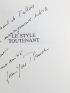 PLANCOT : Le Style Toutenant - Autographe, Edition Originale - Edition-Originale.com