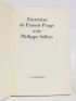 PONGE : Entretiens de Francis Ponge avec Philippe Sollers - First edition - Edition-Originale.com