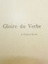 QUILLARD : La gloire du verbe - Autographe, Edition Originale - Edition-Originale.com