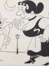 RIM : Humoristique bande dessinée originale au feutre noir mettant en scène son célèbre personnage Monsieur Virgule se rendant chez une prostituée chez laquelle il contracte une maladie vénérienne après la lecture des oeuvres de Jean-Paul Sartre - Autographe, Edition Originale - Edition-Originale.com