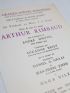 RIMBAUD : Carton d'invitation pour le gala de poésie organisé par Olga Nilza concernant Arthur Rimbaud - Edition Originale - Edition-Originale.com