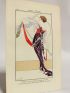 Costumes parisiens. Robe de satin violet à ceinture pourpre et ornée d'un grand ruban broché de fleurs de velours (pl.106, Journal des Dames et des Modes, 1913 n°47) - Edition Originale - Edition-Originale.com