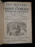 SAINT CYPRIEN : Les oeuvres - First edition - Edition-Originale.com