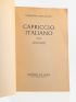 SANGUINETI : Capriccio italiano - Autographe, Edition Originale - Edition-Originale.com