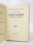 SARTRE : Saint Genet comédien et martyr - Prima edizione - Edition-Originale.com