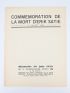 SATIE : Commémoration de la Mort d'Erik Satie - Edition Originale - Edition-Originale.com