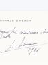 SIMENON : Carte de visite de Georges Simenon sur laquelle il a adressé ses voeux de bonne année 1986 à son ami Paul Guth - Signiert, Erste Ausgabe - Edition-Originale.com