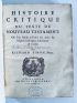 SIMON : Histoire critique du texte du Nouveau Testament. Histoire critique des versions du Nouveau testament - First edition - Edition-Originale.com