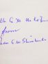 STEINBECK : La flamme - Autographe, Edition Originale - Edition-Originale.com