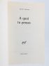 THOMAS : A quoi tu penses - Libro autografato, Prima edizione - Edition-Originale.com