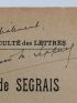 TIPPING : Jean Regnaud de Segrais, l'homme et son oeuvre - Erste Ausgabe - Edition-Originale.com