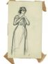 VALERY : Dessin original signé au crayon représentant une femme en pied - Signiert, Erste Ausgabe - Edition-Originale.com