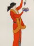 Costumes parisiens. Tailleur de duvetyn rouge bordé de renard rouge (pl.120, Journal des Dames et des Modes, 1913 n°53) - First edition - Edition-Originale.com