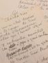 VIAN : Deux manuscrits autographes complets de Boris Vian dont un de la chanson inédite intitulée 