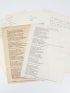 VIAN : Ensemble complet du manuscrit et des tapuscrits de la chanson de Boris Vian intitulée 